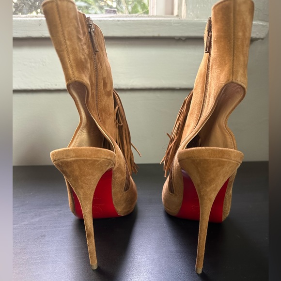 An authentic CHRISTIAN LOUBOUTIN Suede Otoka Fringe booties (like new) - Picture 2 of 6